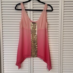 NWOT BCBGMAXAZRIA Silk Pink Ombré Y2K Top